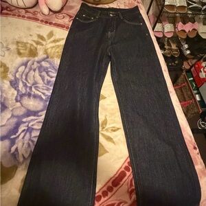 High-Rise Dark Indigo Wide-Leg Jeans for Women